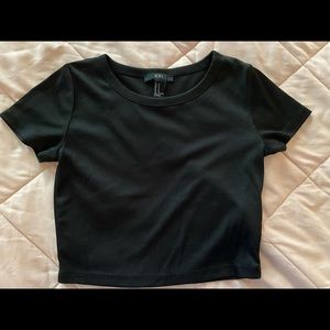 Forever21 ribbed black crop top size M